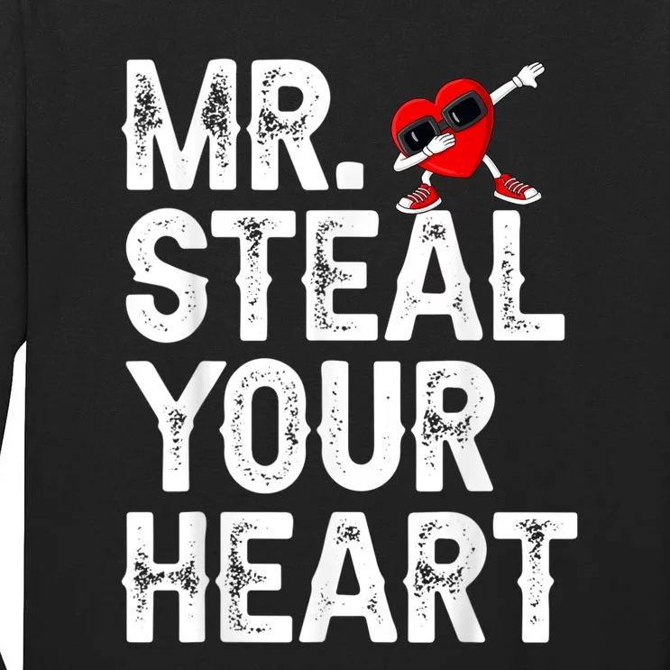 Mr. Steal Your Heart Valentines Day Dabbing Heart Valentines Tall Long Sleeve T-Shirt