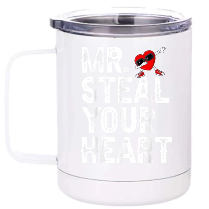 Mr. Steal Your Heart Valentines Day Dabbing Heart Valentines Front & Back 12oz Stainless Steel Tumbler Cup