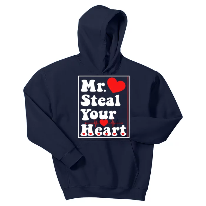 Mr. Steal Your Heart Valentines Day Boy Kids Hoodie