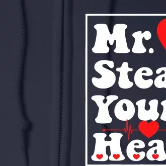 Mr. Steal Your Heart Valentines Day Boy Full Zip Hoodie