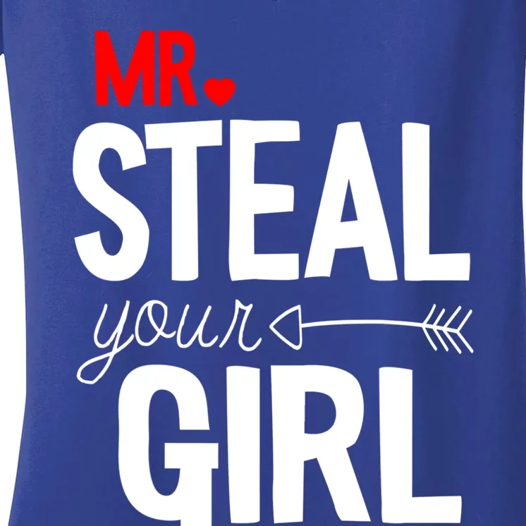 Mr Steal Your Valentines Day Funny Vgiftday Cool Gift Women's V-Neck T-Shirt