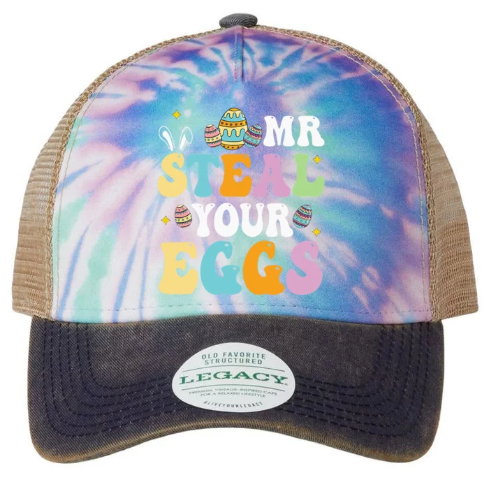 Mr Steal Your Eggs Easter Sunday Funny Easter Legacy Tie Dye Trucker Hat