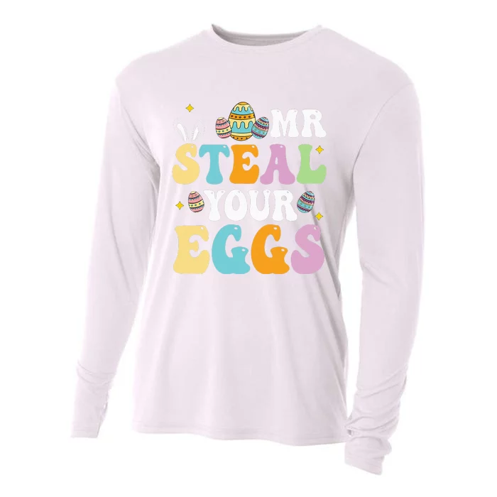 Mr Steal Your Eggs Easter Sunday Funny Easter Cooling Performance Long Sleeve Crew