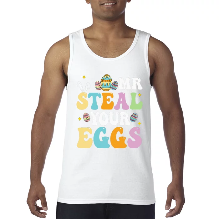 Mr Steal Your Eggs Easter Sunday Funny Easter Tank Top