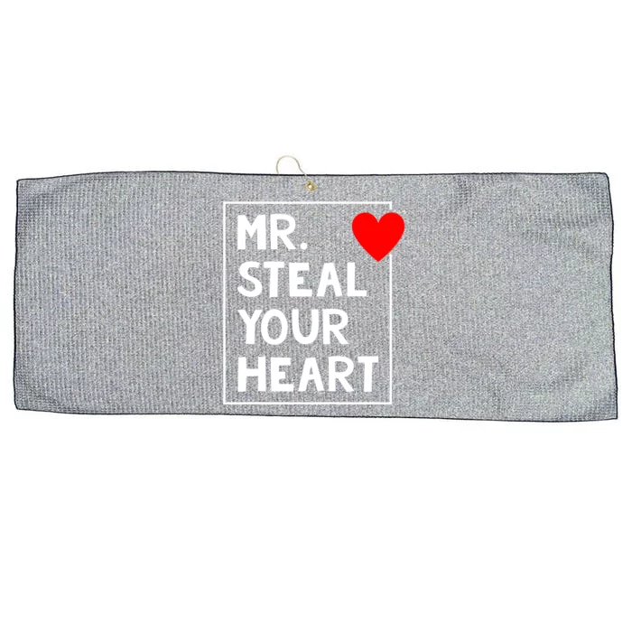 Mr Steal Your Heart Valentines Day Large Microfiber Waffle Golf Towel