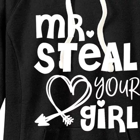 Mr Steal Your Girl Hearts Boy Son Brother Fun Valentines Day Women's Fleece Hoodie