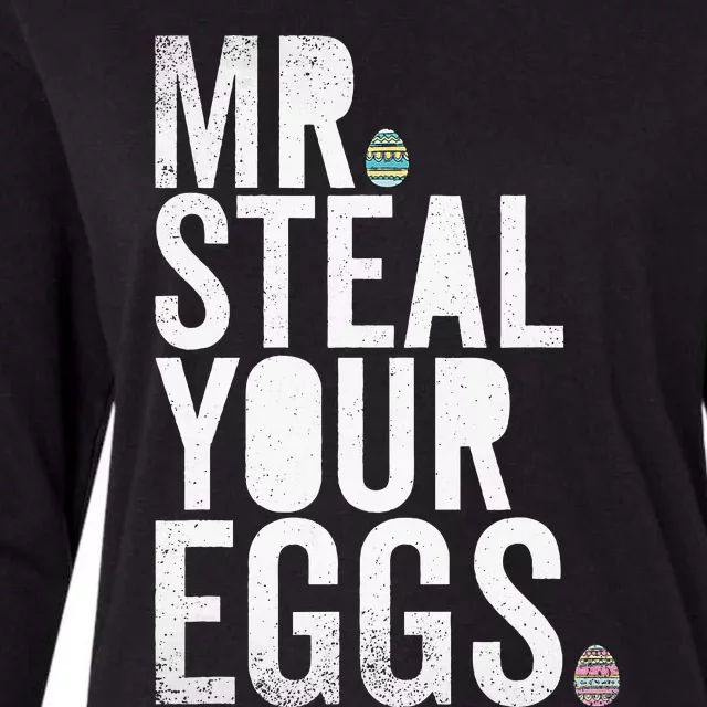 Mr Steal Your Eggs Funny Easter Matching Family Womens Cotton Relaxed Long Sleeve T-Shirt