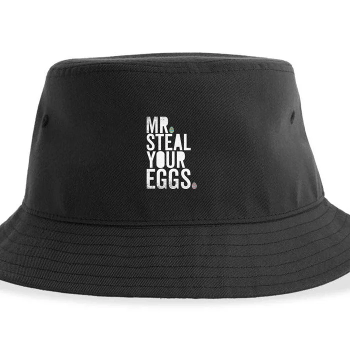 Mr Steal Your Eggs Funny Easter Matching Family Sustainable Bucket Hat