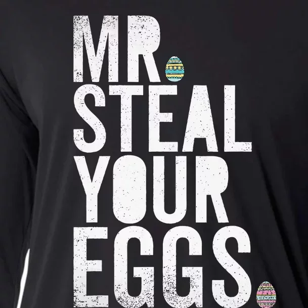 Mr Steal Your Eggs Funny Easter Matching Family Cooling Performance Long Sleeve Crew