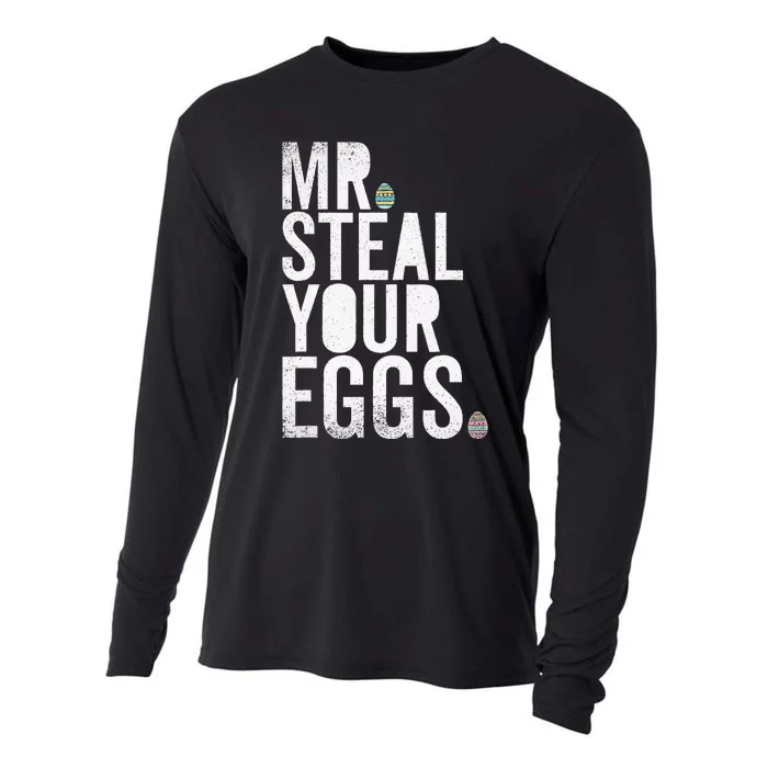 Mr Steal Your Eggs Funny Easter Matching Family Cooling Performance Long Sleeve Crew