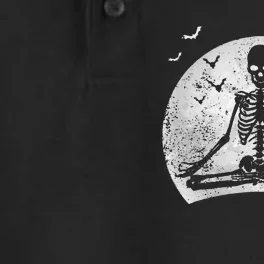 Meditating Skeleton Yoga Lover Halloween Moon Costume Dry Zone Grid Performance Polo