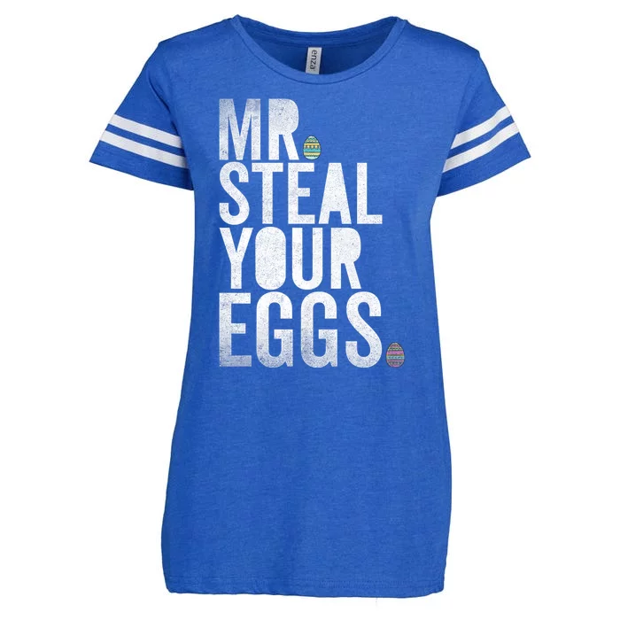 Mr Steal Your Eggs Funny Easter Matching Family Enza Ladies Jersey Football T-Shirt