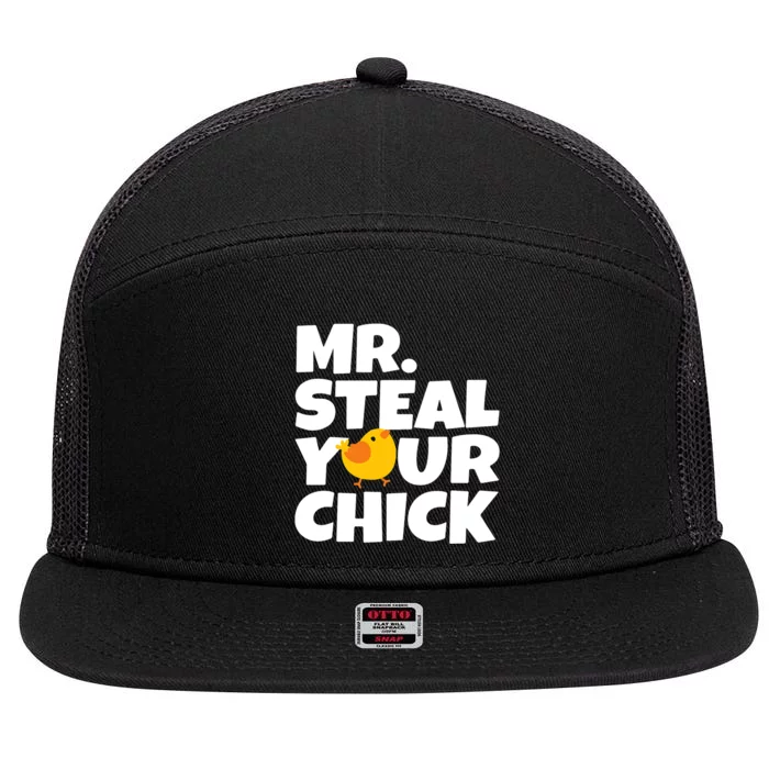 Mr Steal Your Chick Easter Chicken Egg Hunting 7 Panel Mesh Trucker Snapback Hat