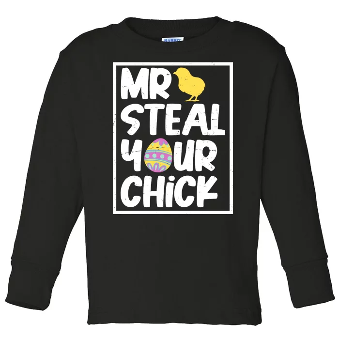 Mr Steal Your Chick Funny Chicken Egg Toddler Long Sleeve Shirt