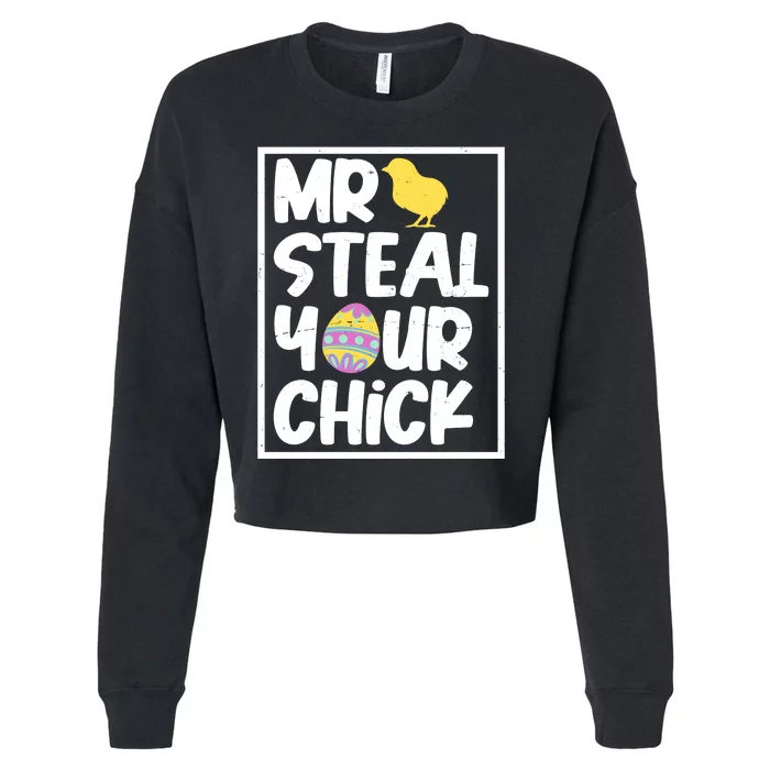 Mr Steal Your Chick Funny Chicken Egg Cropped Pullover Crew