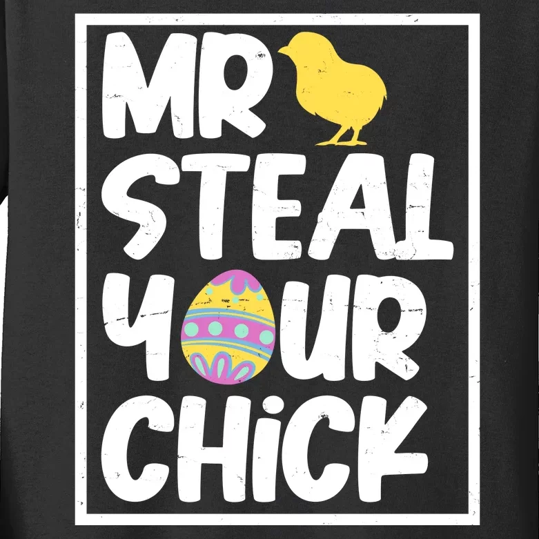 Mr Steal Your Chick Funny Chicken Egg Kids Long Sleeve Shirt