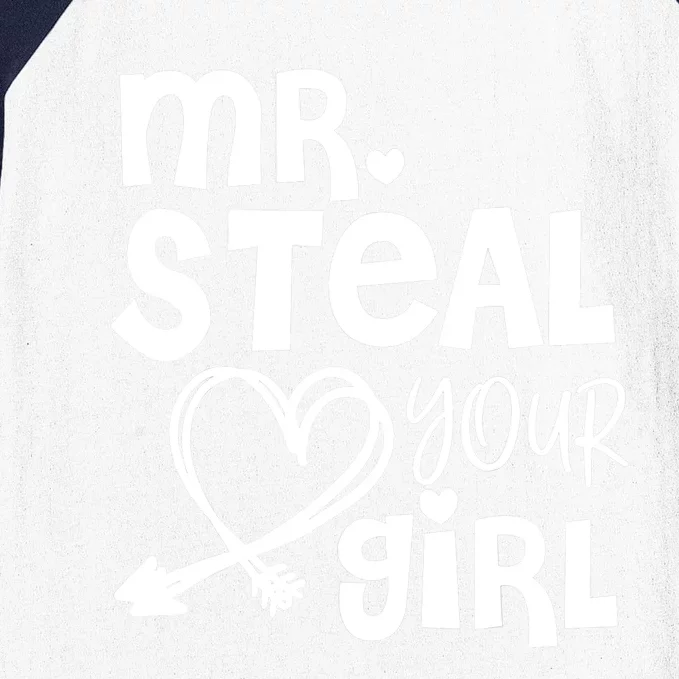 Mr Steal Your Girl Hearts Boy Son Brother Fun Valentines Day Baseball Sleeve Shirt