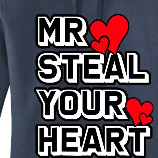 Mr Steal Your Heart Valentines Day Funny V Day Boy Women's Pullover Hoodie