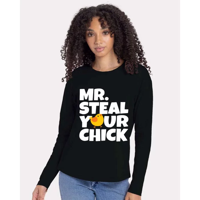 Mr Steal Your Chick Easter Chicken Egg Hunting Womens Cotton Relaxed Long Sleeve T-Shirt