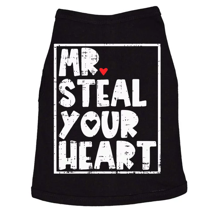 Mr Steal Your Heart Valentines Day Funny Vday Doggie Tank