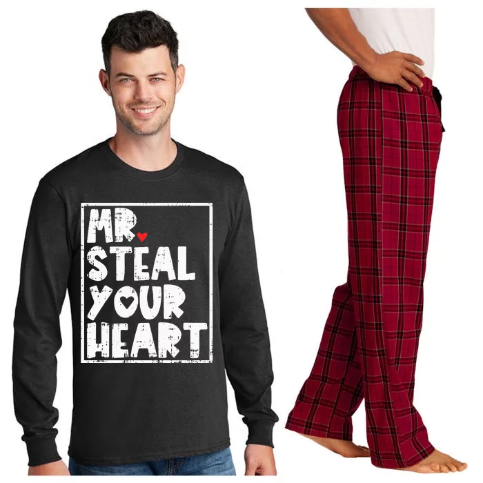 Mr Steal Your Heart Valentines Day Funny Vday Long Sleeve Pajama Set