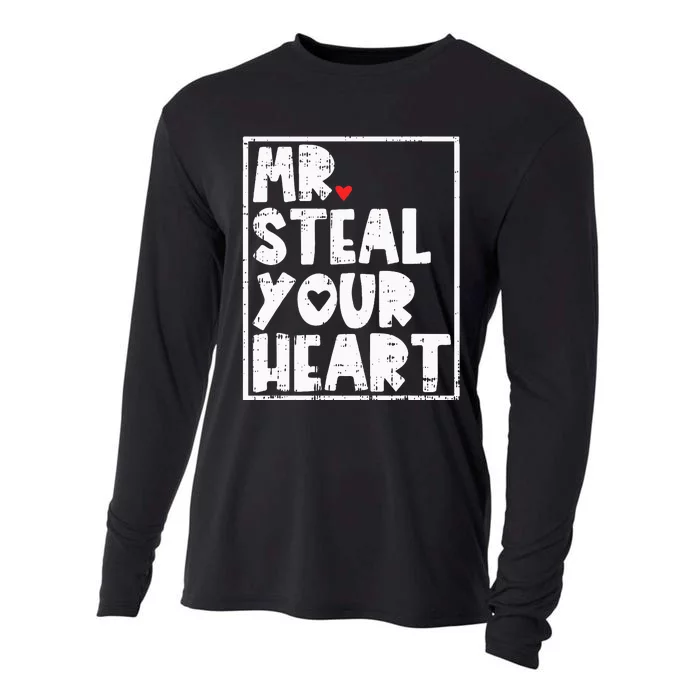 Mr Steal Your Heart Valentines Day Funny Vday Cooling Performance Long Sleeve Crew