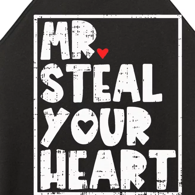 Mr Steal Your Heart Valentines Day Funny Vday Women’s Perfect Tri Rocker Tank