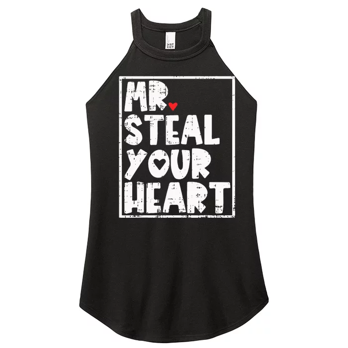 Mr Steal Your Heart Valentines Day Funny Vday Women’s Perfect Tri Rocker Tank