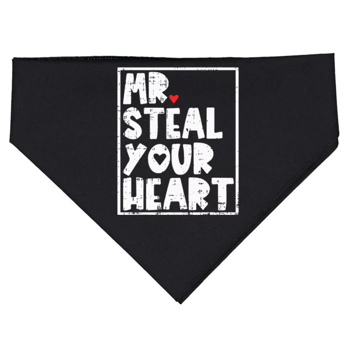 Mr Steal Your Heart Valentines Day Funny Vday USA-Made Doggie Bandana