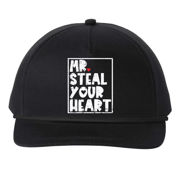 Mr Steal Your Heart Valentines Day Funny Vday Snapback Five-Panel Rope Hat