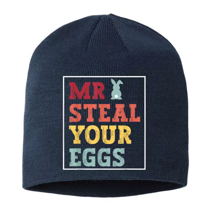 Mr Steal Your Eggs Easter Toddlers Funny Spring Humor 8 1/2in Sustainable Knit Beanie