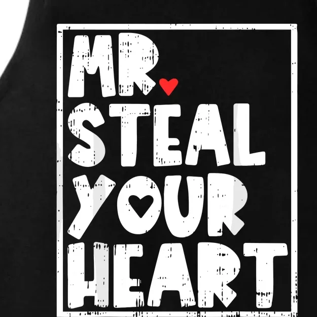 Mr Steal Your Heart Valentines Day Funny Ladies Tri-Blend Wicking Tank