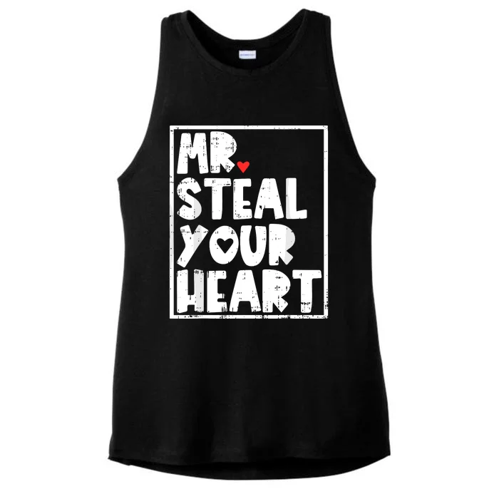 Mr Steal Your Heart Valentines Day Funny Ladies Tri-Blend Wicking Tank