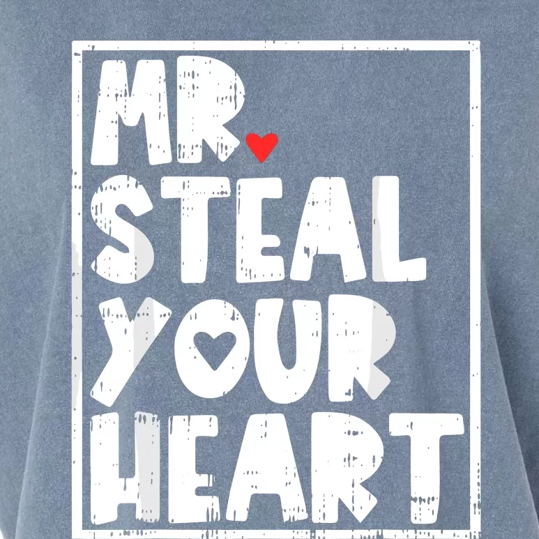 Mr Steal Your Heart Valentines Day Funny Garment-Dyed Women's Muscle Tee