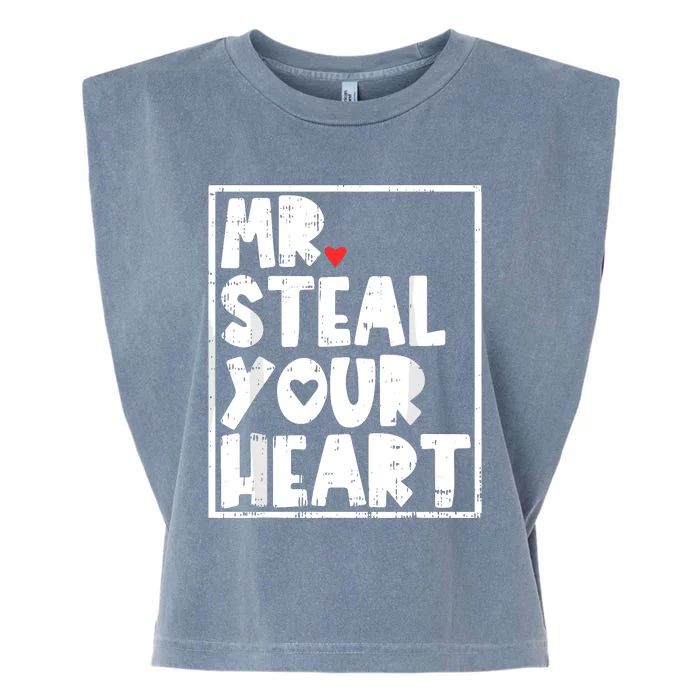 Mr Steal Your Heart Valentines Day Funny Garment-Dyed Women's Muscle Tee