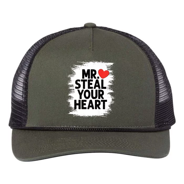 Mr Steal Your Heart Valentines Day Funny Love Retro Rope Trucker Hat Cap