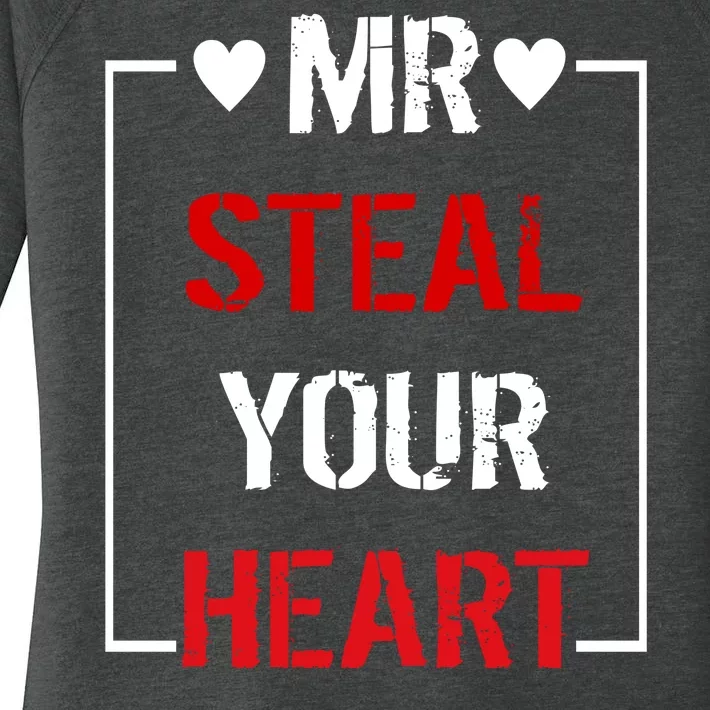 Mr. Steal Your Heart Valentines Day Women's Perfect Tri Tunic Long Sleeve Shirt