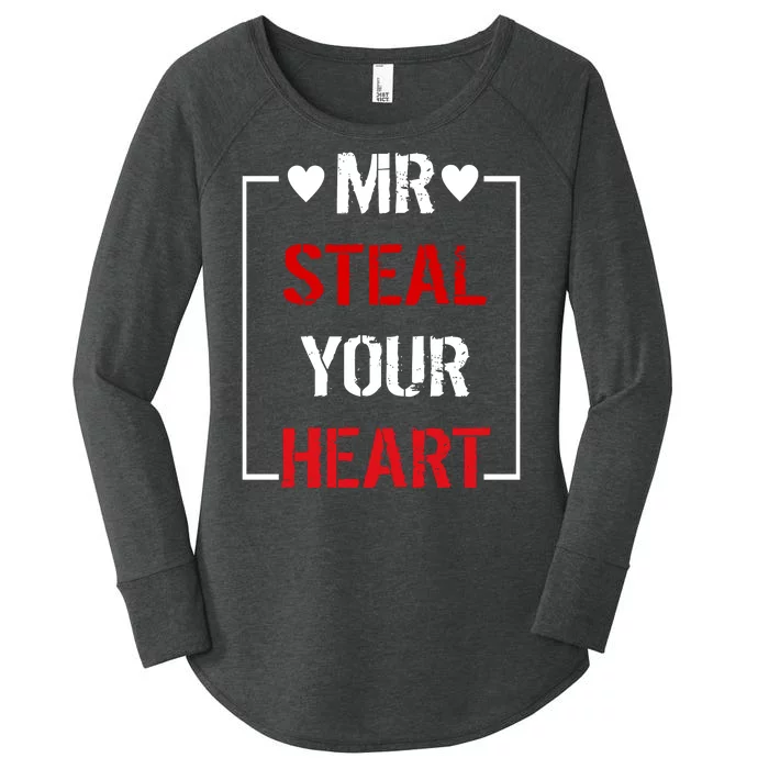 Mr. Steal Your Heart Valentines Day Women's Perfect Tri Tunic Long Sleeve Shirt