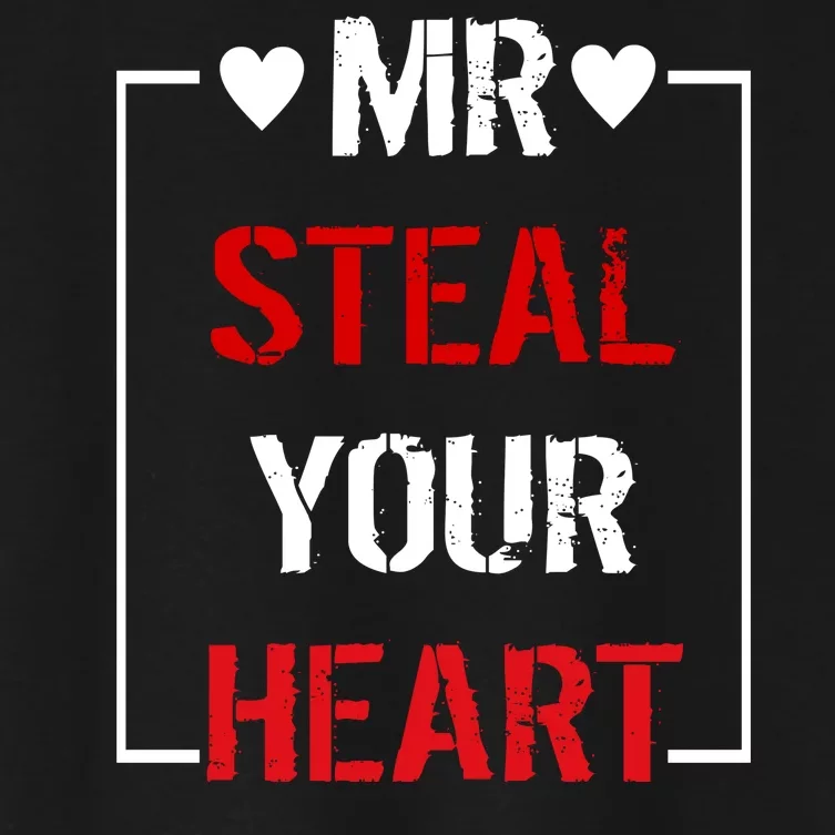 Mr. Steal Your Heart Valentines Day Women's Crop Top Tee