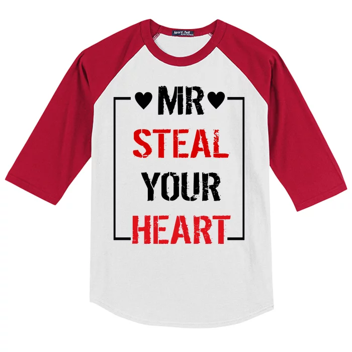 Mr. Steal Your Heart Valentines Day Kids Colorblock Raglan Jersey