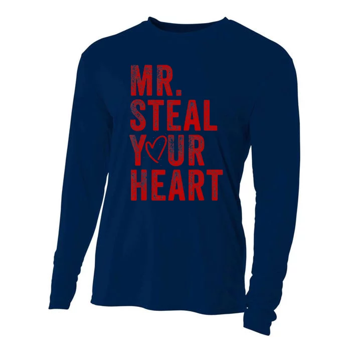 Mr Steal Your Heart Valentines Day Boy Cooling Performance Long Sleeve Crew