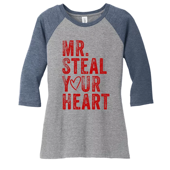 Mr Steal Your Heart Valentines Day Boy Women's Tri-Blend 3/4-Sleeve Raglan Shirt