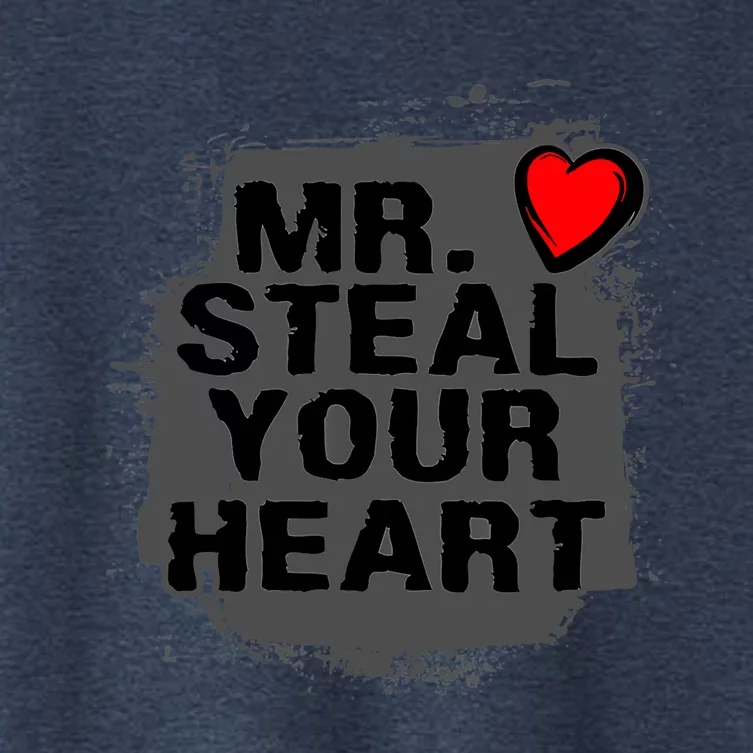 Mr. Steal Your Heart Retro Valentine's Day Boys Son Women's Crop Top Tee