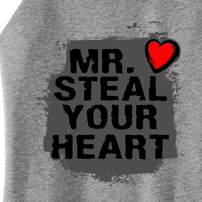 Mr. Steal Your Heart Retro Valentine's Day Boys Son Women’s Perfect Tri Rocker Tank