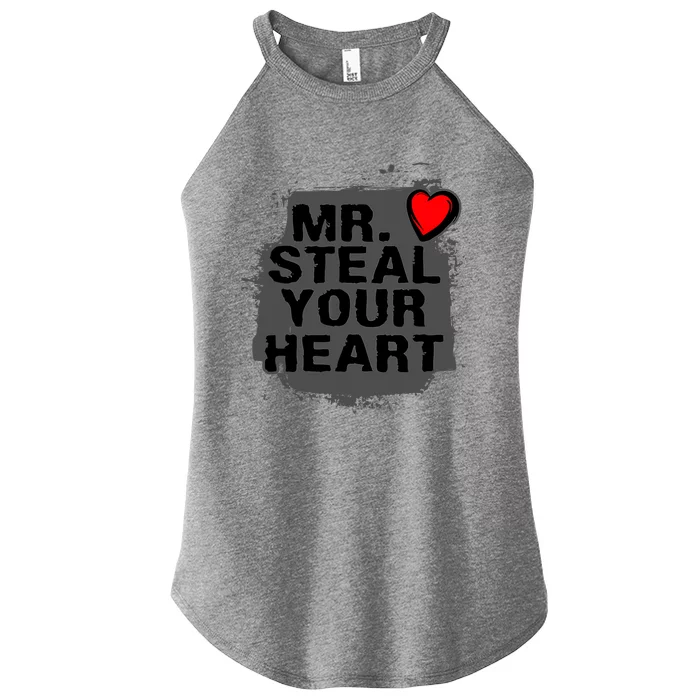 Mr. Steal Your Heart Retro Valentine's Day Boys Son Women’s Perfect Tri Rocker Tank