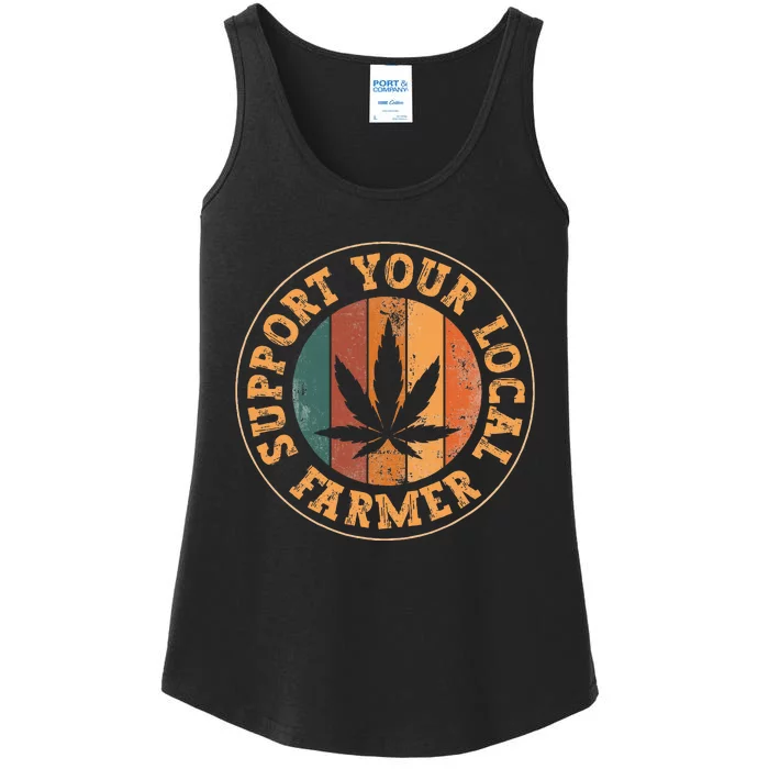 Marijuana Support Your Local Farmer Cannabis Grower Ladies Essential Tank