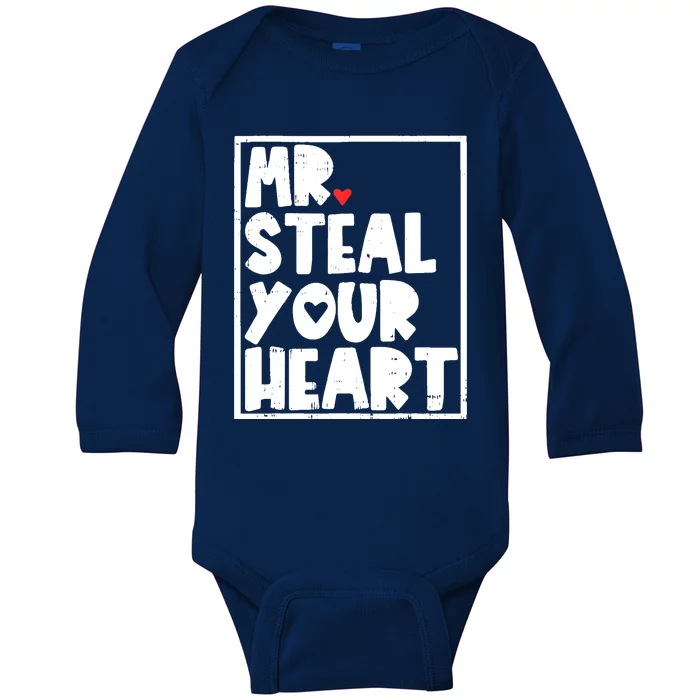 Mr Steal Your Heart Valentines Day Funny Vgiftday Cool Gift Baby Long Sleeve Bodysuit