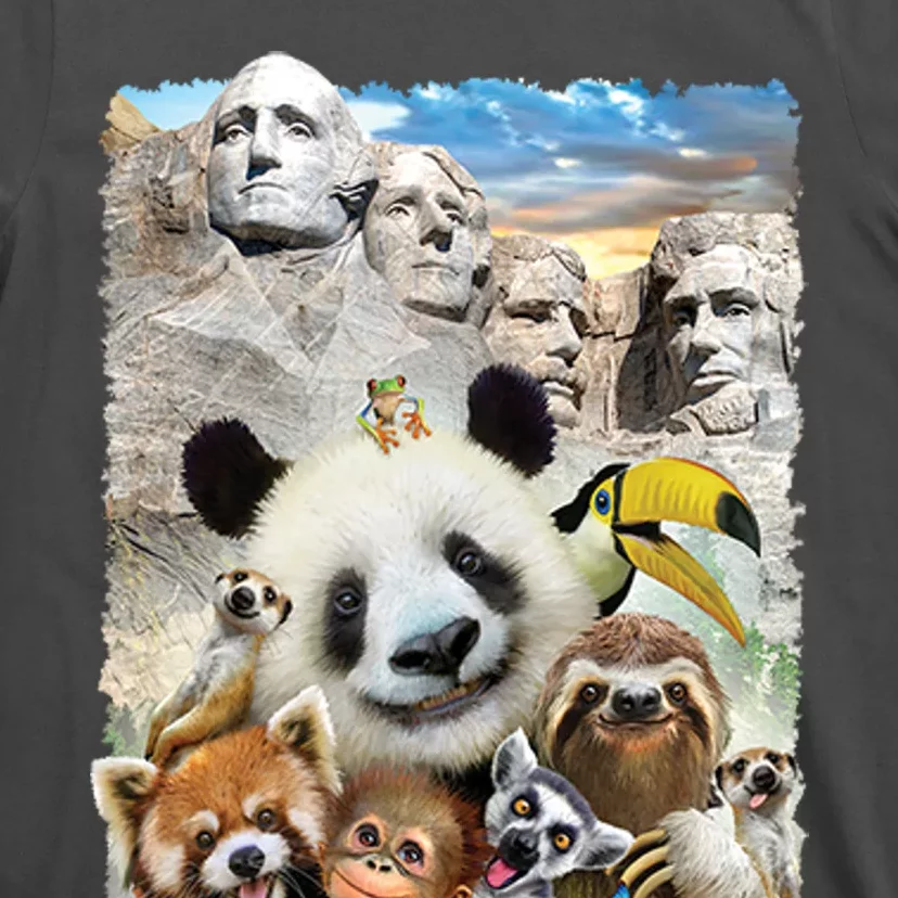 Mt Rushmore Wild Animals Selfie T-Shirt