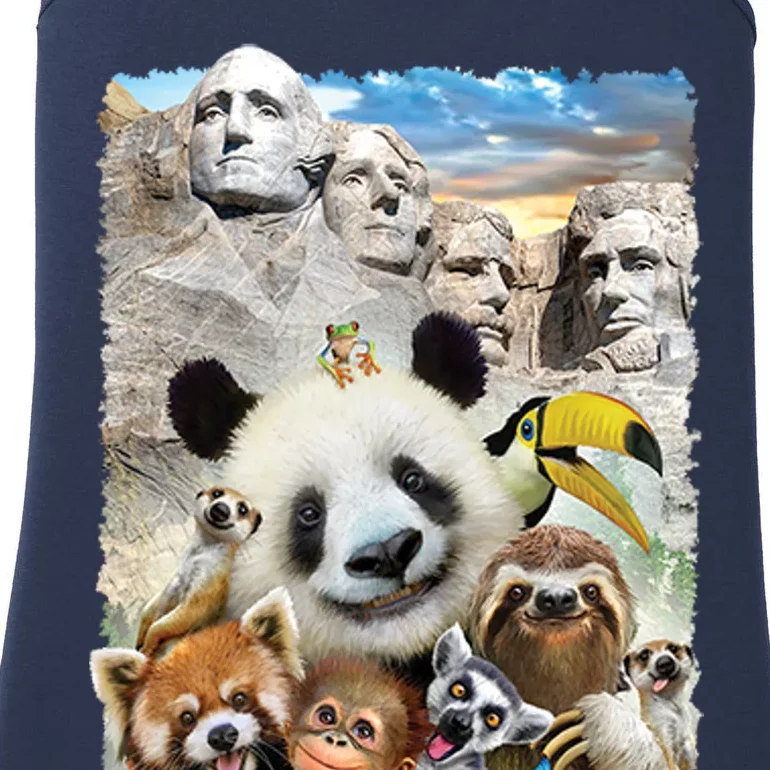 Mt Rushmore Wild Animals Selfie Ladies Essential Tank