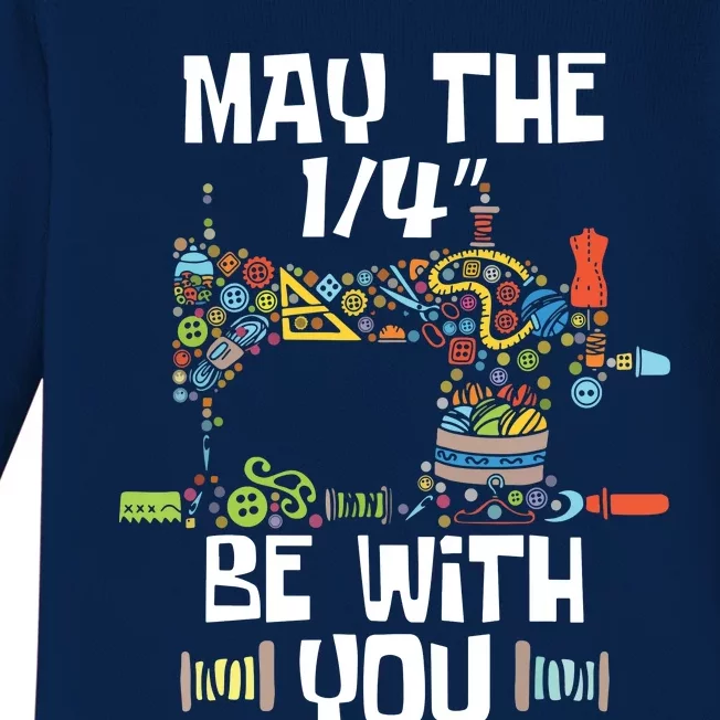 May The 14 Be With You Sew Sewing Machine Seamstress Baby Long Sleeve Bodysuit